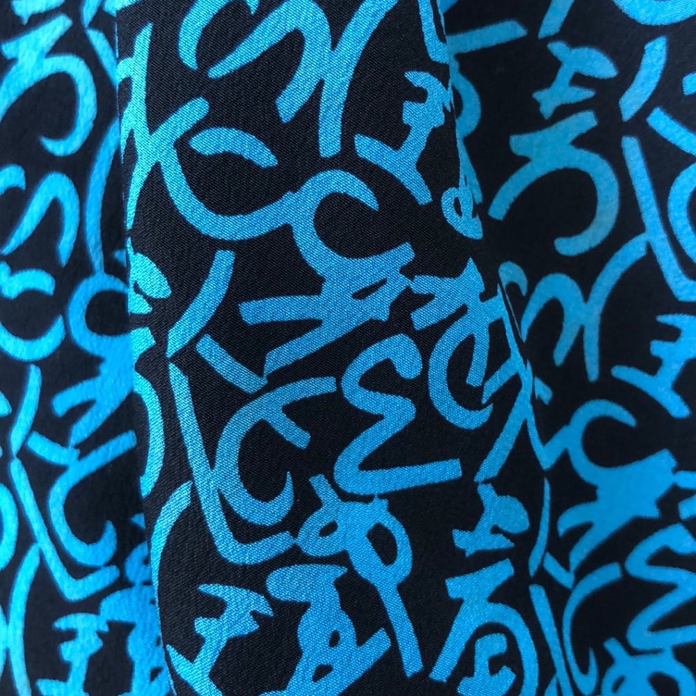Roma Fendi 365 Women's Sheath Dress-Black/Turquoise Sz Medium - Picture 8 of 9